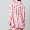 NUFIWI Women Christmas Pajamas Shorts Set Cute Santa Pjs Long Sleeve Shirt Lounge Pants 2Piece Colorful Pj Sets Holiday Sleepwear(Knot Santa Pink,S) view 3