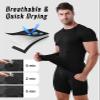 Niksa Men's Compression Shirts 1 Pack, Compression Shirts for Men Short Sleeve Athletic, Quick-Drying Workout T Shirts Base Layer Undershirt A-Black view 4