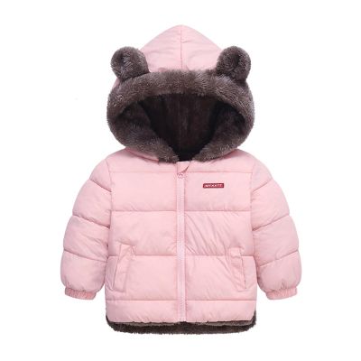 Baby Boy Winter Fleece Coat Toddler Puffer Jacket Bear Ears Hooded Jacket Coat Infant Girl Outerwear (Red, 2-3 Years)