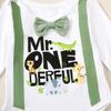 1st Birthday Outfit Boy Mr Onederful Outfit Baby Boy First Birthday Clothes (Dark Green-Long,18-24 Months) view 4