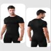 Niksa Men's Compression Shirts, Compression Shirts for Men Short Sleeve Athletic, Quick Dry Workout T Shirts Base Undershirt A-Black view 2