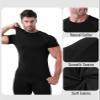 Niksa Men's Compression Shirts, Compression Shirts for Men Short Sleeve Athletic, Quick Dry Workout T Shirts Base Undershirt A-Black view 3