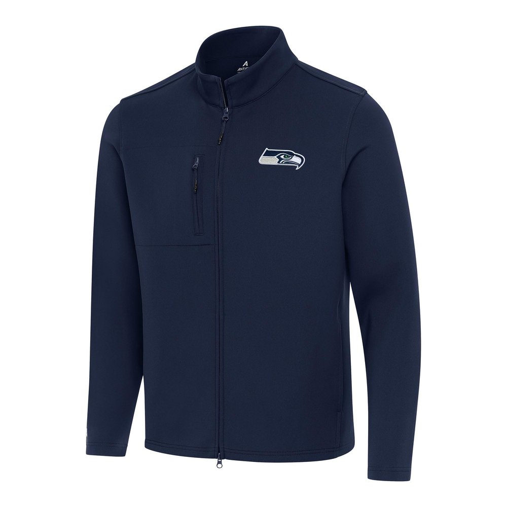 Antigua Men's College Navy Seattle Seahawks Objection Full-Zip Jacket