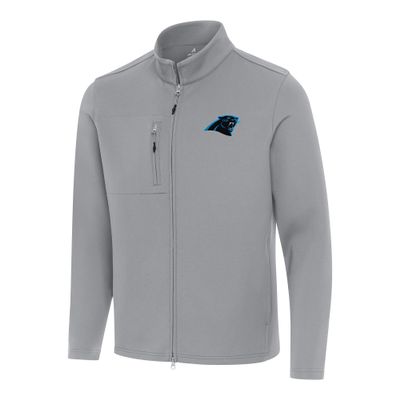 Antigua Men's Gray Carolina Panthers Objection Full-Zip Jacket