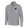 Antigua Men's Gray Carolina Panthers Objection Full-Zip Jacket view 1