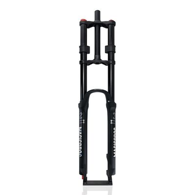 MLIKYRGK Mountain Bike Air Suspension Fork 26/27.5/29inch Double Shoulder DH Front Fork Travel 140mm QR 1-1/8" Straight Tube Manual Lockout Magnesium Aluminum Alloy(Black with Damping,26")
