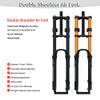 MLIKYRGK Mountain Bike Air Suspension Fork 26/27.5/29inch Double Shoulder DH Front Fork Travel 140mm QR 1-1/8" Straight Tube Manual Lockout Magnesium Aluminum Alloy(Black with Damping,26") view 3
