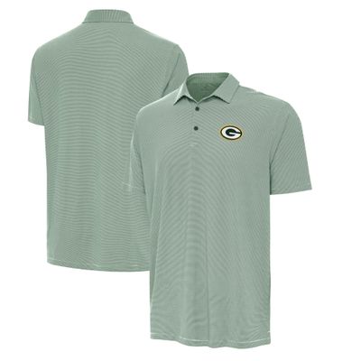 Antigua Men's Hunter Green/White Green Bay Packers Twine Performance Polo