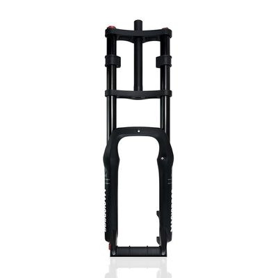 MLIKYRGK Bike Air Suspension Fork 20/26inch 4.0 Fat Tire Double Shoulder Snow Beach Fat Fork 130mm Travel QR 9 * 135mm Rebound Adjustment Front Forks Straight Tube Manual Lockout Matte Black(20")
