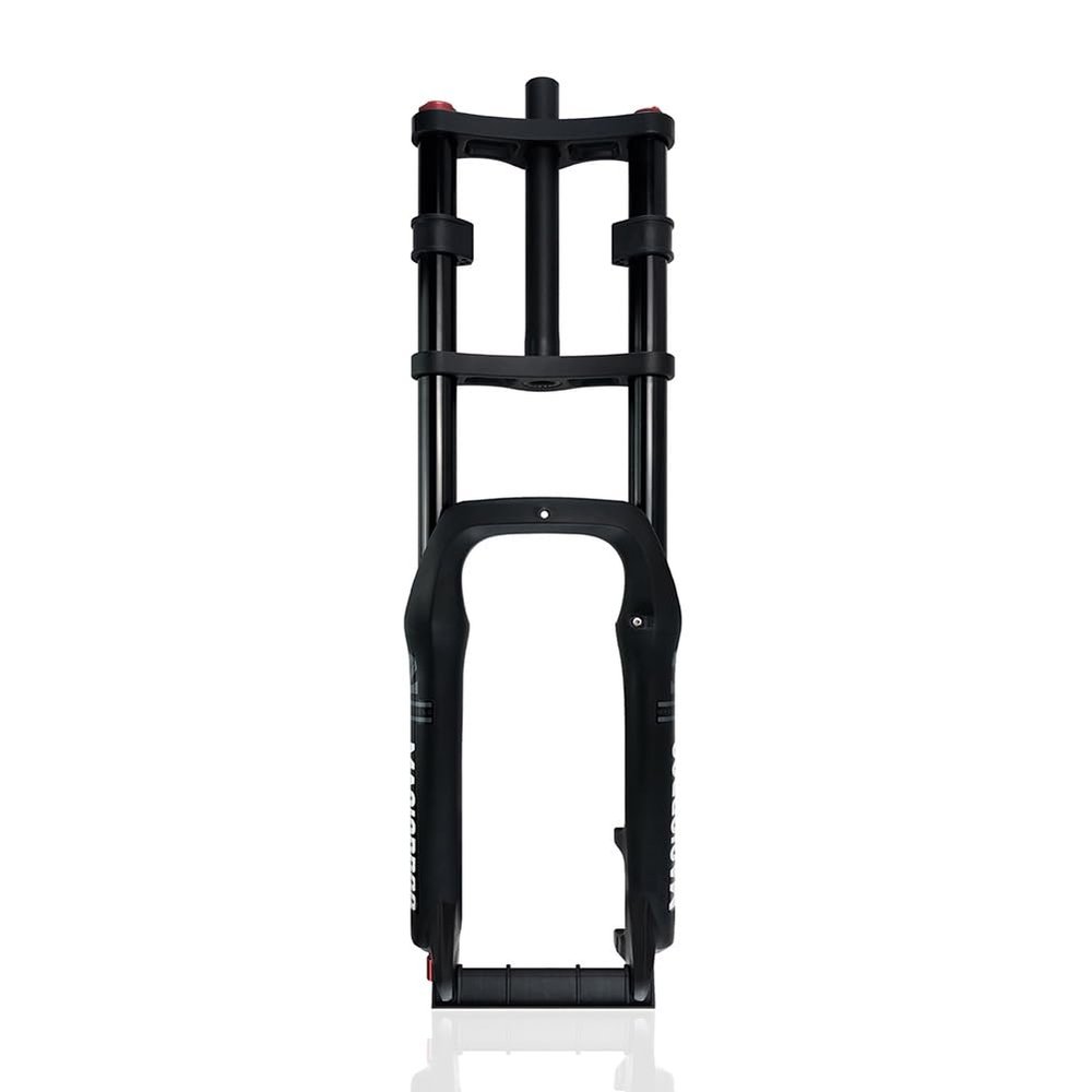 MLIKYRGK Bike Air Suspension Fork 20/26inch 4.0 Fat Tire Double Shoulder Snow Beach Fat Fork 130mm Travel QR 9 * 135mm Rebound Adjustment Front Forks Straight Tube Manual Lockout Matte Black(20")