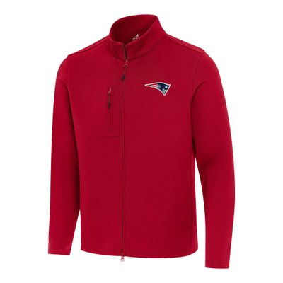 Antigua Men's Red New England Patriots Objection Full-Zip Jacket