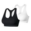 Hanes Women's Wireless Racerback Moisture-Wicking Stretch Sports Bra with Compression Support, 1, Black/White-2 Pack, Small view 1