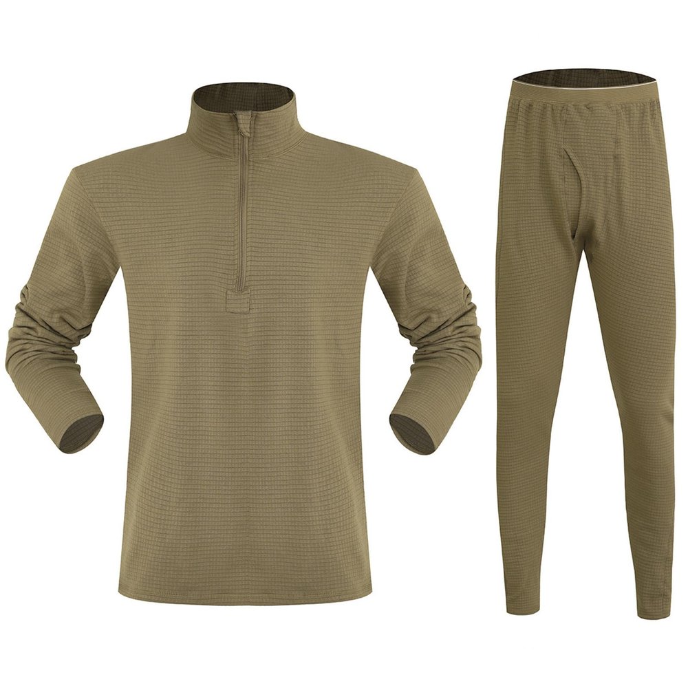 Cambkatl Thermal Underwear Sets for Men 1/4 Zipper Stand Collar Fleece Lined Warm Winter Base Layer Pajamas Sets