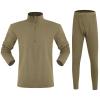 Cambkatl Thermal Underwear Sets for Men 1/4 Zipper Stand Collar Fleece Lined Warm Winter Base Layer Pajamas Sets view 1