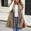 2024 Womens Faux Fur Vest Winter Warm Fleece Sherpa Coat Fluffy Shaggy Sleeveless Jacket Casual Fuzzy Outerwear Vest view 3