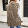 2024 Womens Faux Fur Vest Winter Warm Fleece Sherpa Coat Fluffy Shaggy Sleeveless Jacket Casual Fuzzy Outerwear Vest view 4