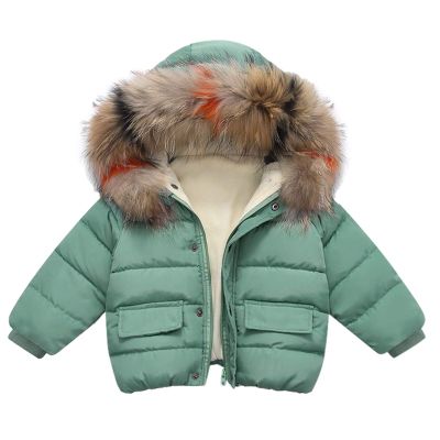 KAGAYD Hooded Down Jacket for Kids Toddler Girls Packable Down-Alternative Warm Coat Solid Outerwear (Green, 4-5 Years)