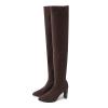 Women's Thigh High Boots Over the Knee Boots Stretchy Knitted Boots Knee High Stocking Boots Chunky High Heel Sock Boots