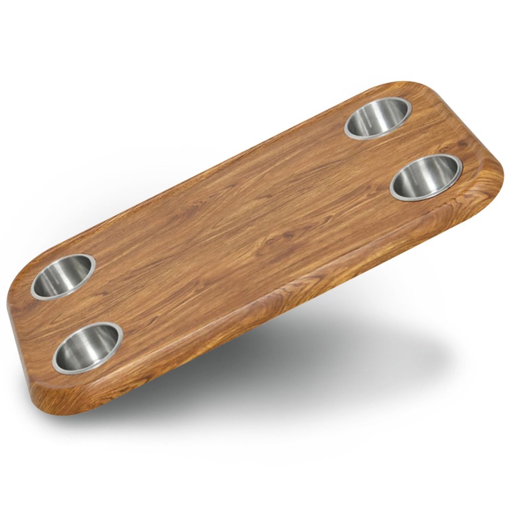 Teak Luxury Pontoon Boat Tabletop - Mount Any Table Post Bracket to the Underside of the Top - No-Wobble Pontoon Table Flush Mount Design - Universal Mounting Plate Included  Available in 6 Colors