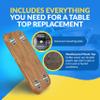 Teak Luxury Pontoon Boat Tabletop - Mount Any Table Post Bracket to the Underside of the Top - No-Wobble Pontoon Table Flush Mount Design - Universal Mounting Plate Included  Available in 6 Colors view 3