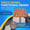 Teak Luxury Pontoon Boat Tabletop - Mount Any Table Post Bracket to the Underside of the Top - No-Wobble Pontoon Table Flush Mount Design - Universal Mounting Plate Included  Available in 6 Colors view 4