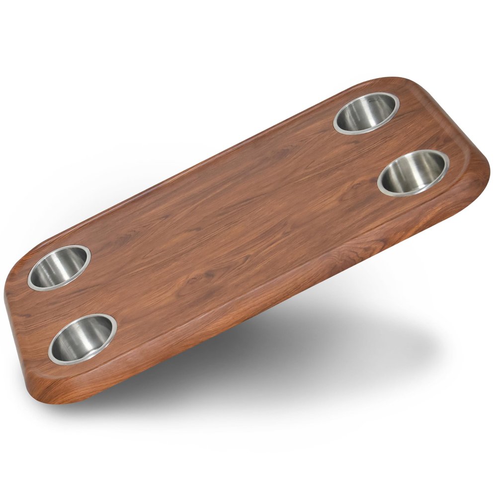 Cinnamon Luxury Pontoon Boat Tabletop - Mount Any Table Post Bracket to the Underside of the Top - No-Wobble Pontoon Table Flush Mount Design - Universal Mounting Plate Included  In 6 Colors