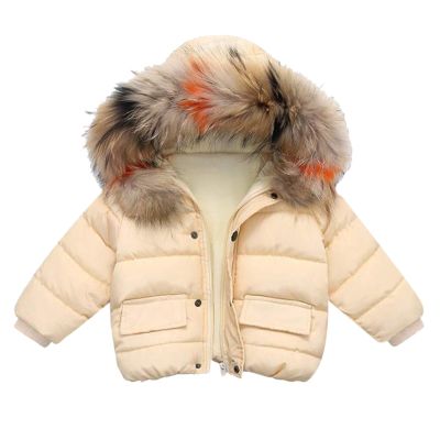 KAGAYD Little Girls Lightweight Packable Coat Cute Hooded Puffer Parka Jacket Kids Toddler Boys (Beige, 3-4 Years)