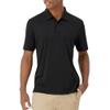 Hanes Moves Performance, Short Sleeve Polo Shirt for Men, Moisture-Wicking, Black, Large view 1