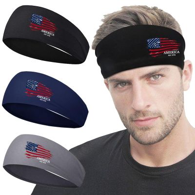 Sports Headbands for Men Women American Flag Sweat Bands Headbands Mens Sweatbands Head Bands Workout Headband for Men Cooling Running Men's Hairband 3 Pack Cycling Yoga Gym Fourth of July Unisex Gift