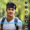 Sports Headbands for Men 3pcs Christian Jesus Cross Sweat Bands Headbands Men Sweatbands for Mens Women Running Head Bands Hairband Workout Cooling Headband Mens Gym Yoga view 2