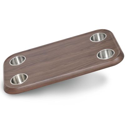 Black Walnut Luxury Pontoon Boat Tabletop - Mount Any Table Post Bracket to the Underside of the Top - No-Wobble Pontoon Table Flush Mount Design - Universal Mounting Plate Included In 6 Colors