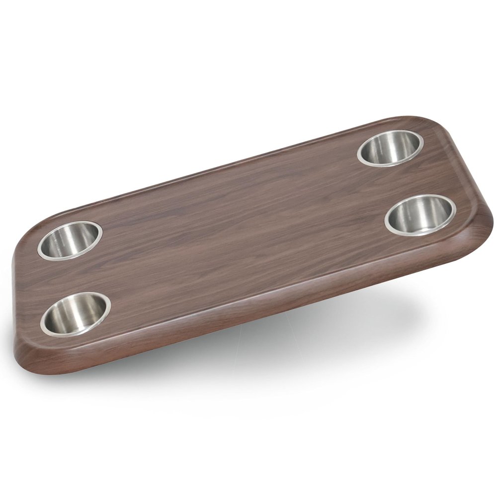 Black Walnut Luxury Pontoon Boat Tabletop - Mount Any Table Post Bracket to the Underside of the Top - No-Wobble Pontoon Table Flush Mount Design - Universal Mounting Plate Included In 6 Colors