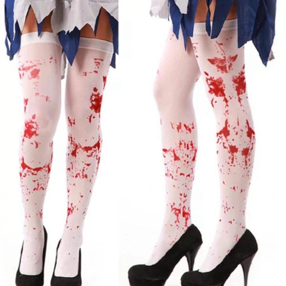 IWUJINWEN Halloween Blood Socks, Easter Halloween Nurse Blood Socks, Party Party Stockings, Makeup Costumes Props