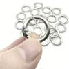 20 Pack 0.5 Inch Round Buckle ClipSpring Circle Carabiner Clips, Metal Keyring Keychain Clip for Key Bag Purses(Silver) view 4