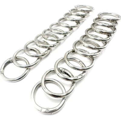 20 Pack 1 Inch Carabiner Clip, Spring O Rings Metal Alloy Purse Clip, Round Keyring Buckle Clips, Small Keychain Hook Clip for Key Bag(Silver)