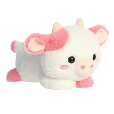 Aurora Playful Too Cute Katelyn Cow Stuffed Animal - Adorable Characters for Imaginative Play - Perfect for Birthdays, Adults and Kids All Ages - Pink 11 Inches