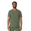 WINK Renew Men's V-Neck 5 Pocket Scrub Top, Olive, 3XL view 1