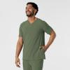 WINK Renew Men's V-Neck 5 Pocket Scrub Top, Olive, 3XL view 4