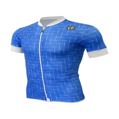 De Soto Skin Cooler Full Zip Tri Top Short Sleeve - FVSC - (Royal Laser, Small)
