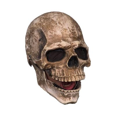 Nirelief Creepy Halloween Mask Scary Full Head Skull Masks with Moving Jaw Realistic Latex Skeleton Props Cosplay Party Costume Scary Halloween Mask Creepy Costume for Adult Human Skeleton Mask