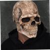 Nirelief Creepy Halloween Mask Scary Full Head Skull Masks with Moving Jaw Realistic Latex Skeleton Props Cosplay Party Costume Scary Halloween Mask Creepy Costume for Adult Human Skeleton Mask view 2