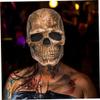 Nirelief Creepy Halloween Mask Scary Full Head Skull Masks with Moving Jaw Realistic Latex Skeleton Props Cosplay Party Costume Scary Halloween Mask Creepy Costume for Adult Human Skeleton Mask view 4