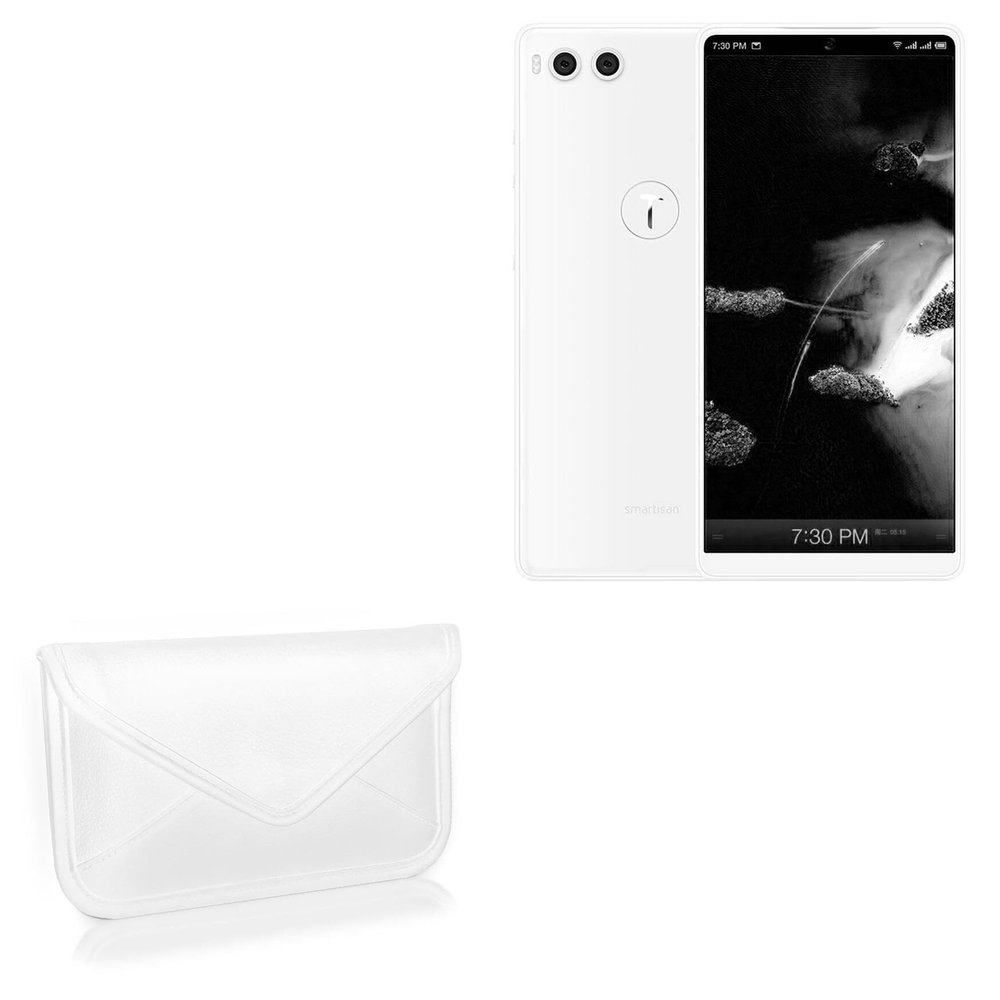 BoxWave Case Compatible with Smartisan Nut R1 - Elite Leather Messenger Pouch, Synthetic Leather Cover Case Envelope Design - Ivory White