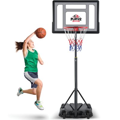 Kids Basketball Hoop Outdoor - 33 inch Backboard, 70-84in Adjustable Height, Portable Basketball Hoops & Goals for Kids/Teenagers/Youth in Backyard/Driveway/Indoor - Fillable Base