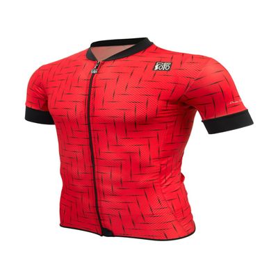 De Soto Skin Cooler Full Zip Tri Top Short Sleeve - FVSC - (Red Laser, Medium)