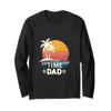 1st Time Dad Sunset Beach Palm Trees Long Sleeve T-Shirt view 1