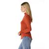 Cable & Gauge Women's Long Sleeve Ruched Turtleneck - Soft Layering Top, Stylish Collared Design, Warm & Versatile Winter Essential - Burntochre - XS view 2