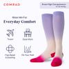 Comrad Double Dip Ombre Nylon Knee High Socks - 15-20mmHg Graduated Compression Socks, (Rose/Purple/Berry, Large) - Breathable Support Socks for Men, Pregnant Women, Nurses, Home, Work & Travel view 2