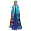 YQxwJL Beautiful Underwater World Dolphins Coral Print Men Hooded Cloak,Wizard Hooded Robe,Witch Cape Cosplay Costume Halloween Party Capes view 2