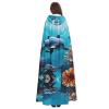 YQxwJL Beautiful Underwater World Dolphins Coral Print Men Hooded Cloak,Wizard Hooded Robe,Witch Cape Cosplay Costume Halloween Party Capes view 4